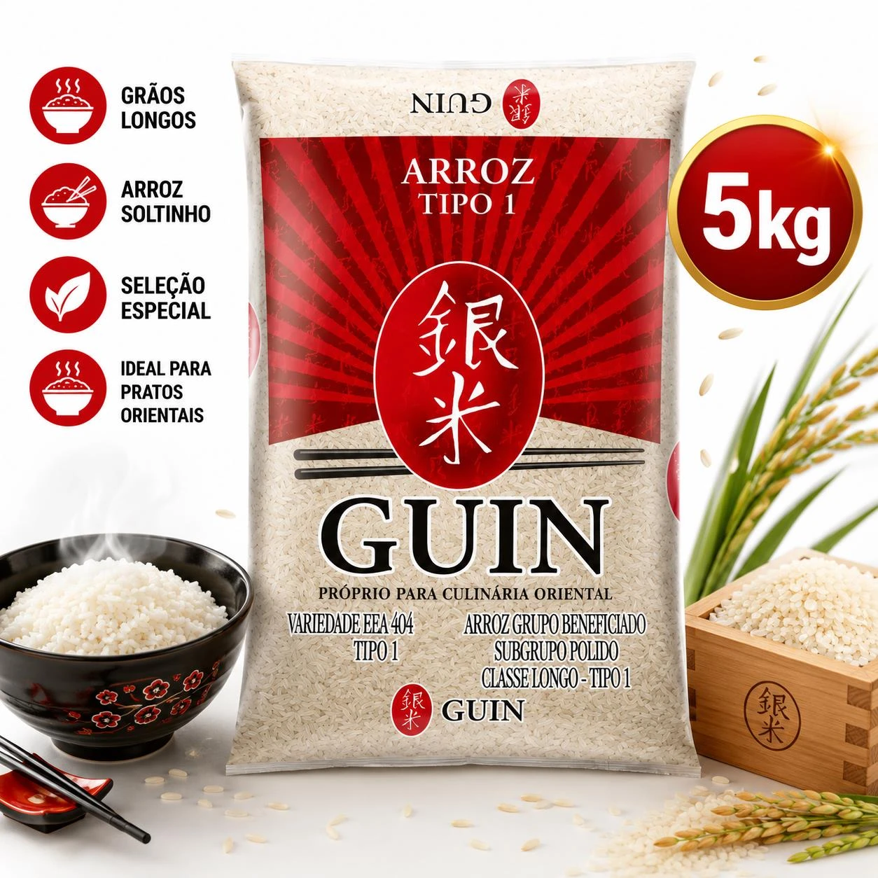 ARROZ ORIENTAL GUIN GRAO LONGO 5KG