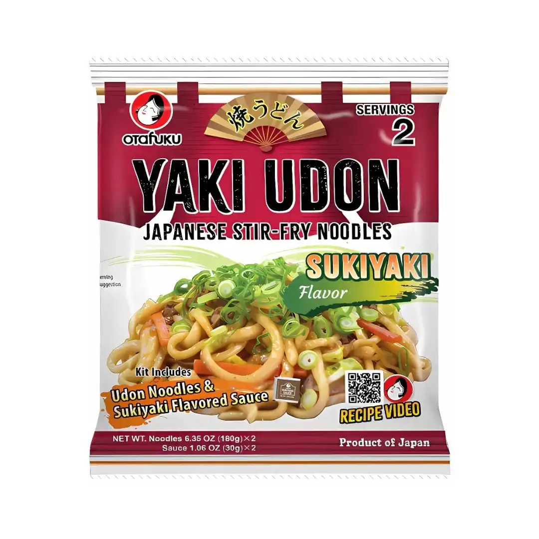 YAKI UDON OTAFUKU STIR-FRY MACARRAO PRE-COZIDO COM MOLHO SABOR SUKIYAKI 420G JAPAO