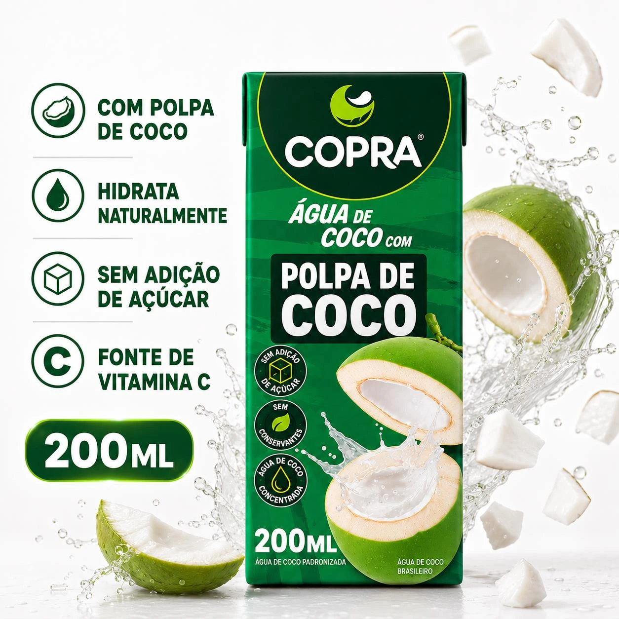 AGUA DE COCO COPRA COM POLPA DE COCO 200ML