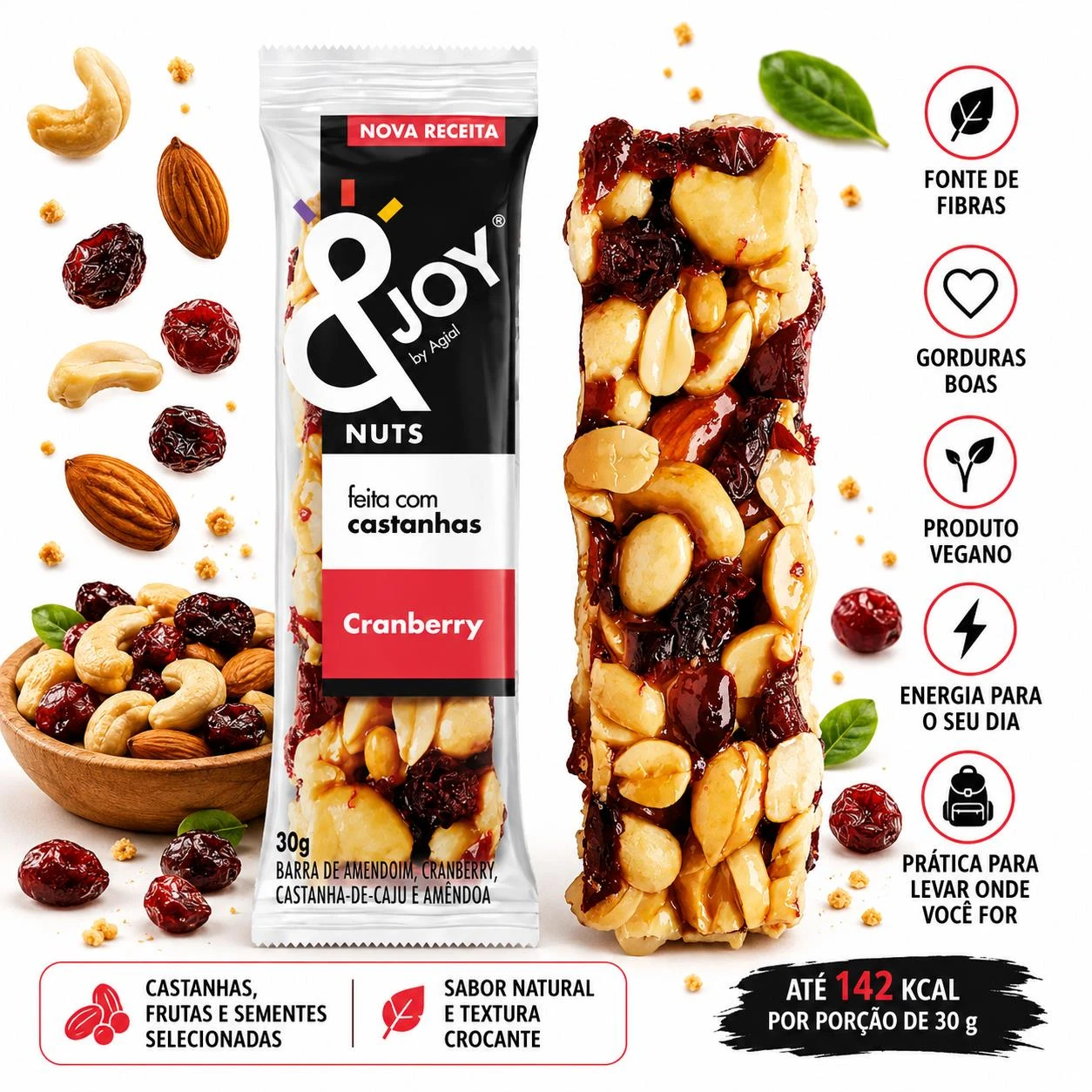 BARRA MIXED NUTS &JOY CRANBERRY 30G