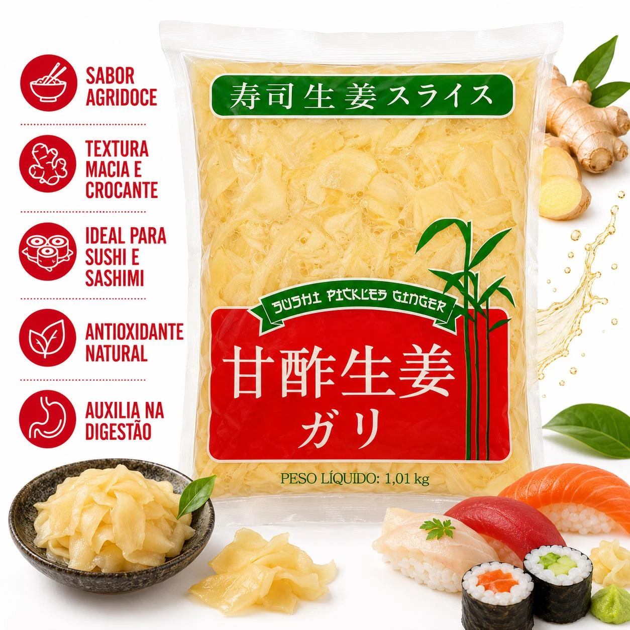 GARI SHOGA SHIPULLER 1,01 KG GENGIBRE EM CONSERVA CHINA