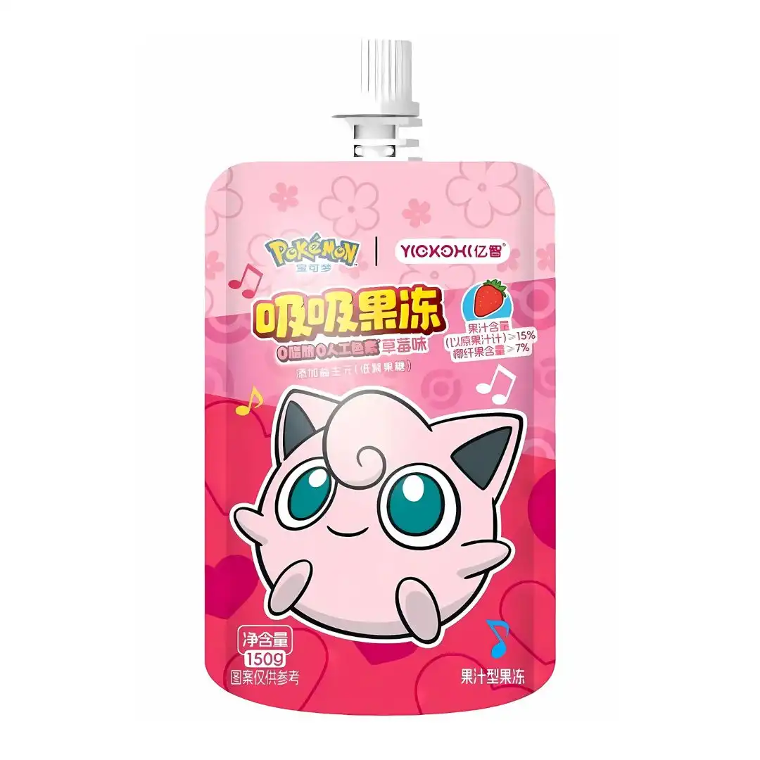 BALA LIQUIDA GELATINA POKEMON JIGGLYPUFF MORANGO 150G CHINA