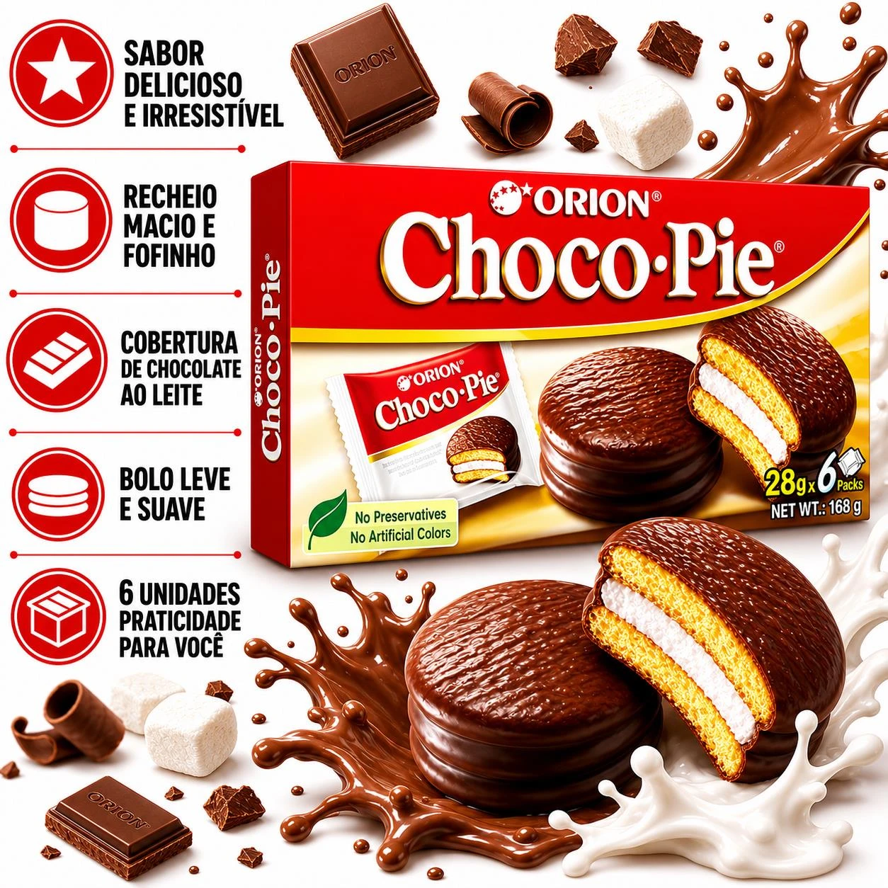 ALFAJOR CHOCO PIE ORION 180G 6UN VIETNA