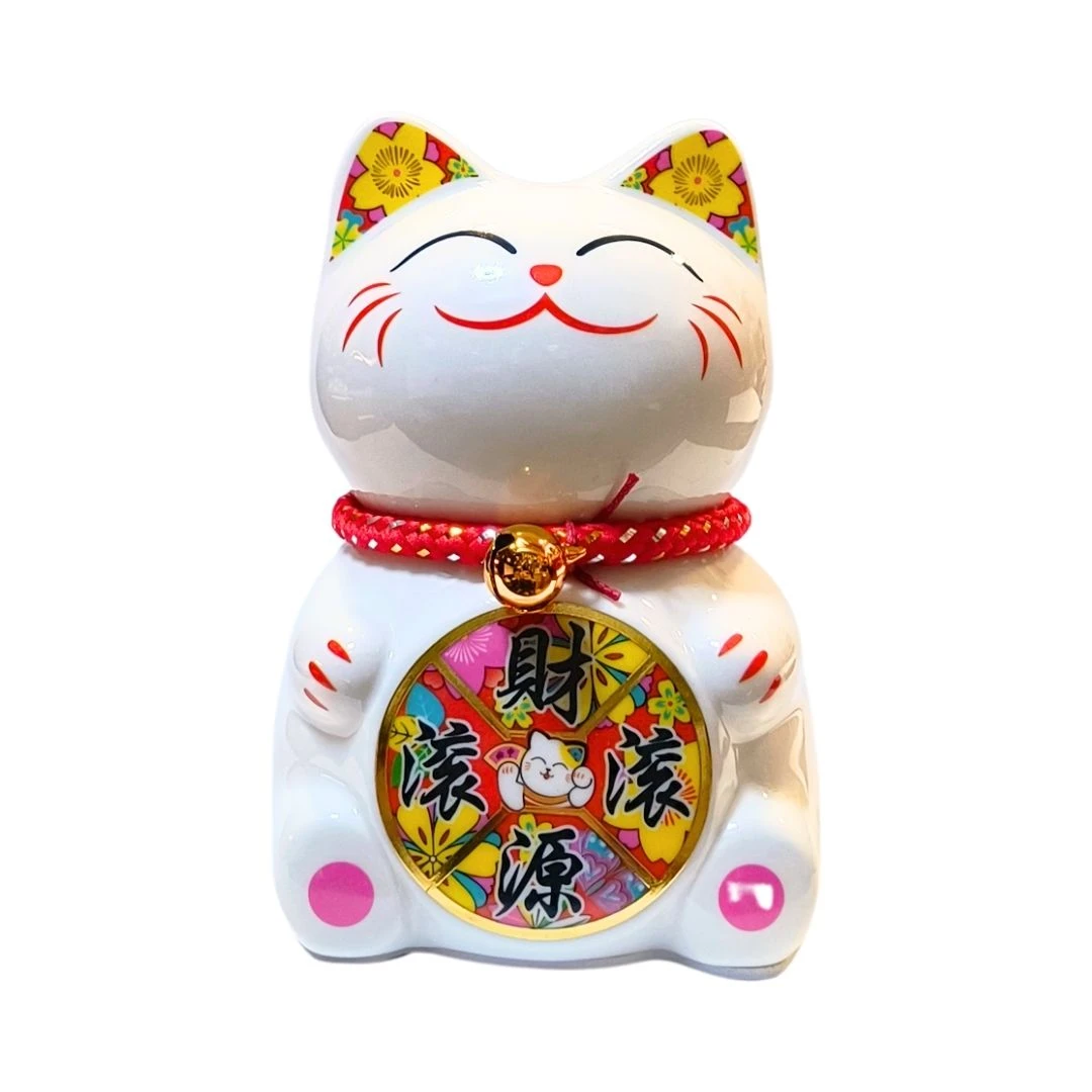 GATO DA SORTE MANEKI NEKO ENFEITE PORCELANA 12CM M-DM11 CHIN