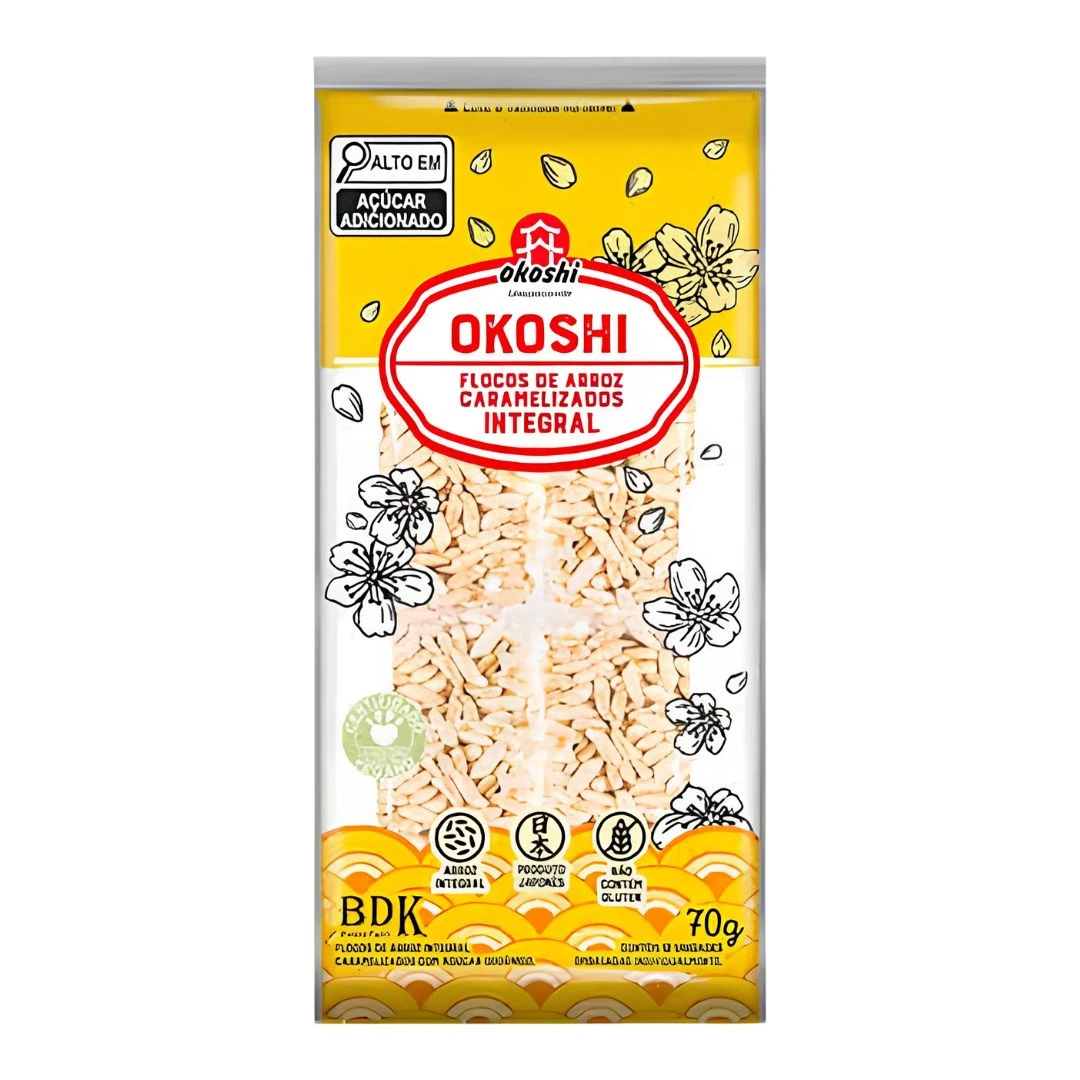 BARRA DE ARROZ OKOSHI INTEGRAL CARAMELIZADO 70G