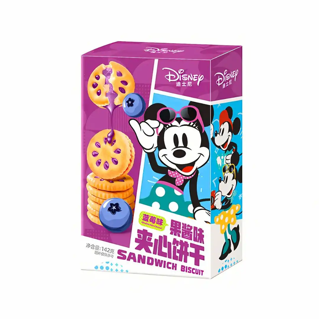 BISCOITO RECHEADO DISNEY MINNIE BLUEBERRY JAM SANDWICH 142G