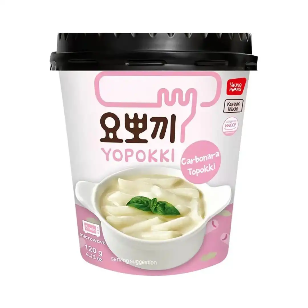 TOPOKKI YOPOKKI CARBONARA MASSA DE ARROZ SEM PIMENTA COPO 120G COREIA