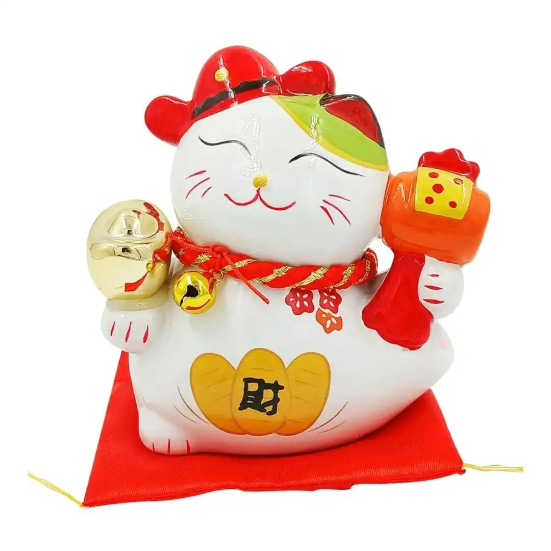 GATO DA SORTE MANEKI NEKO ENFEITE PORCELANA 10CM  MGTO-803 CHINA