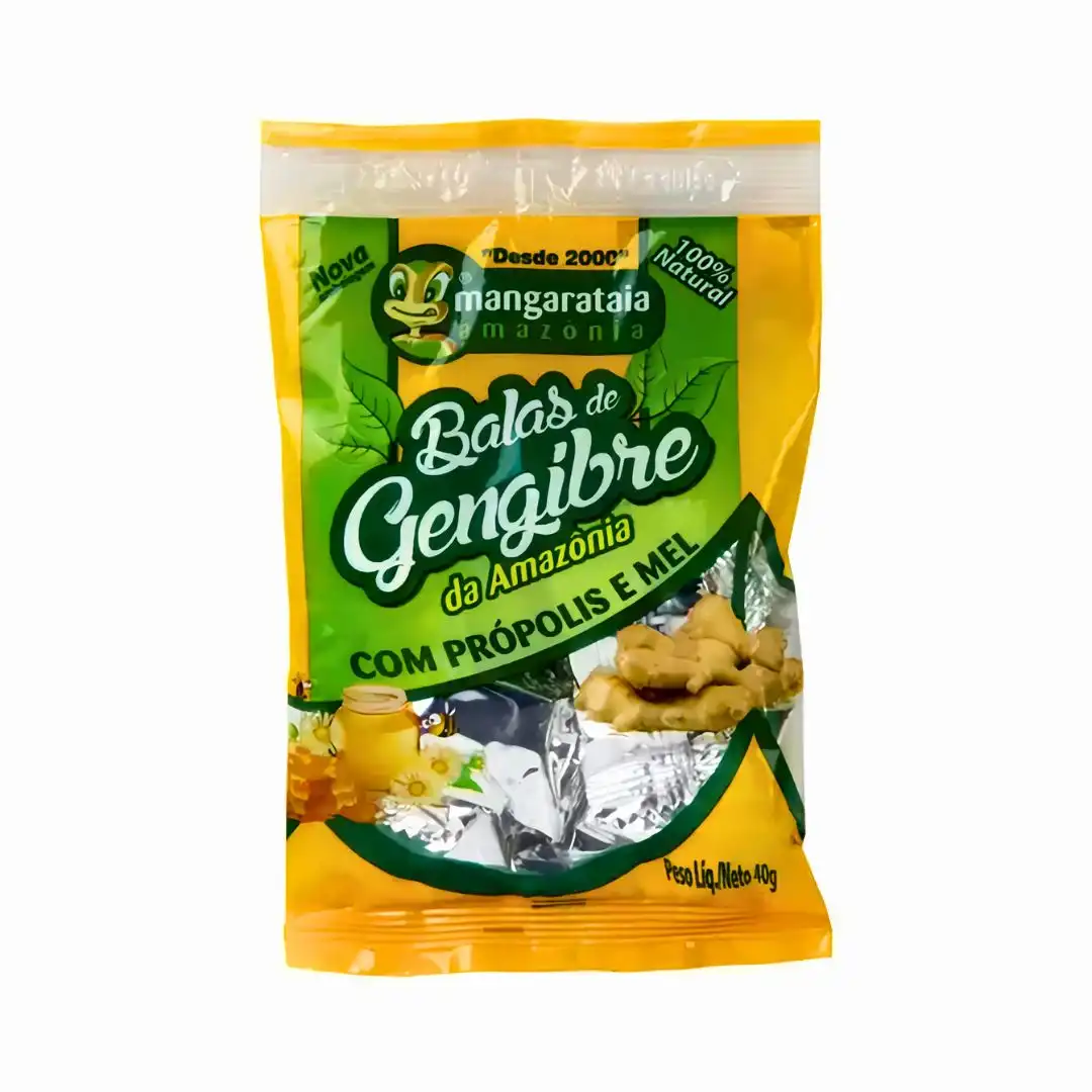 BALA GENGIBRE AMAZONIA COM PROPOLIS E MEL 40G