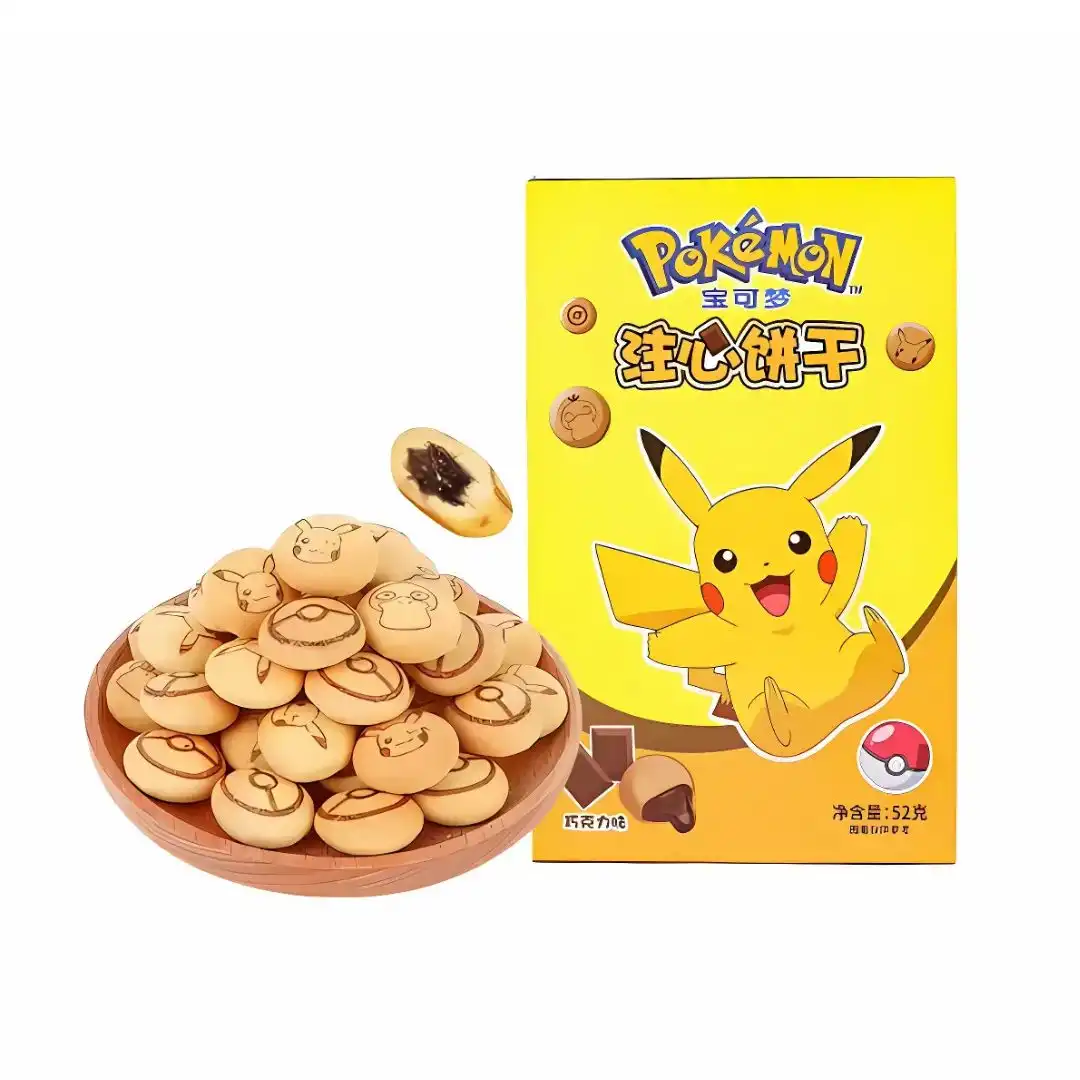 BISCOITO POKEMON PIKACHU RECHEIO CHOCOLATE 52G CHINA