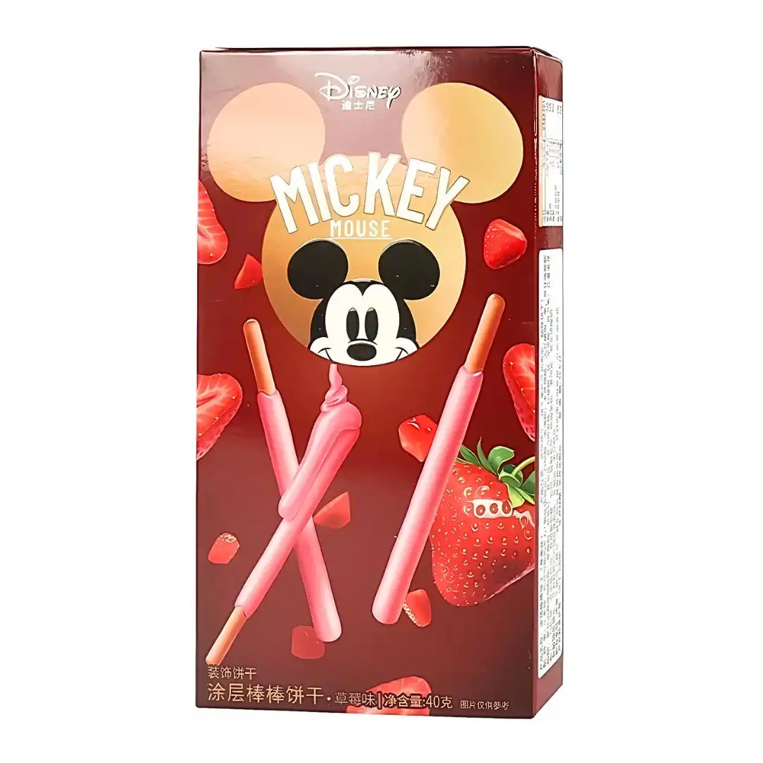 PALITO BISCOITO DISNEY MICKEY COBERTURA MORANGO 40G CHINA
