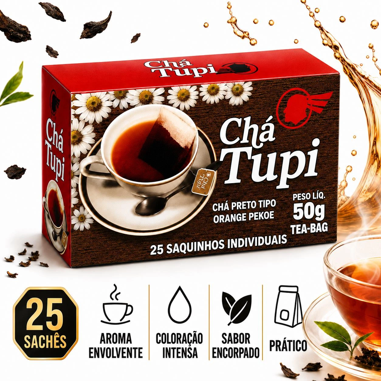 CHA PRETO TUPI 25ENV 50G