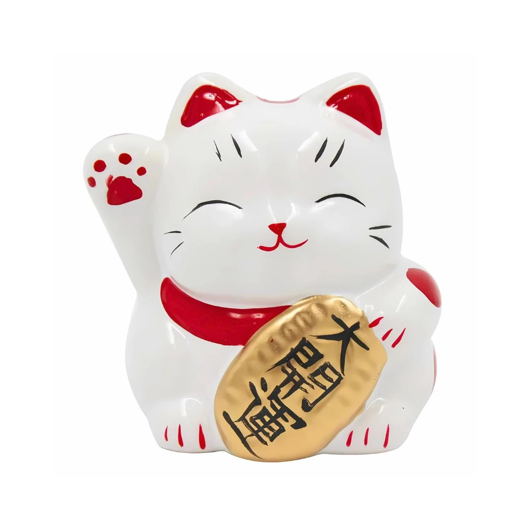 GATO DA SORTE MANEKI NEKO ENFEITE PORCELANA 7,5CM MGTO-901