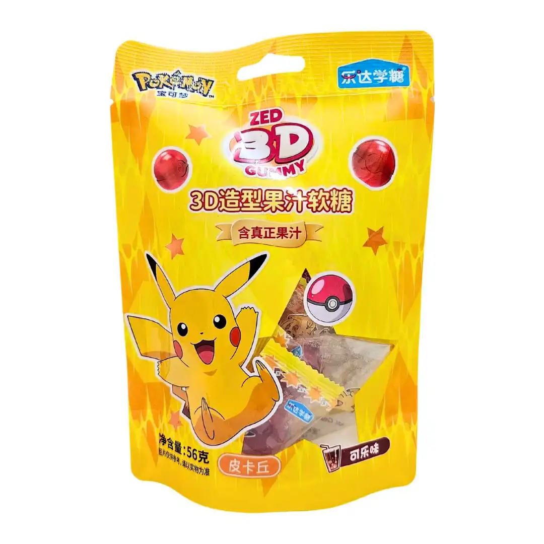 BALA GELATINA ZED 3D GUMMY PIKACHU SABOR COLA 56G CHINA