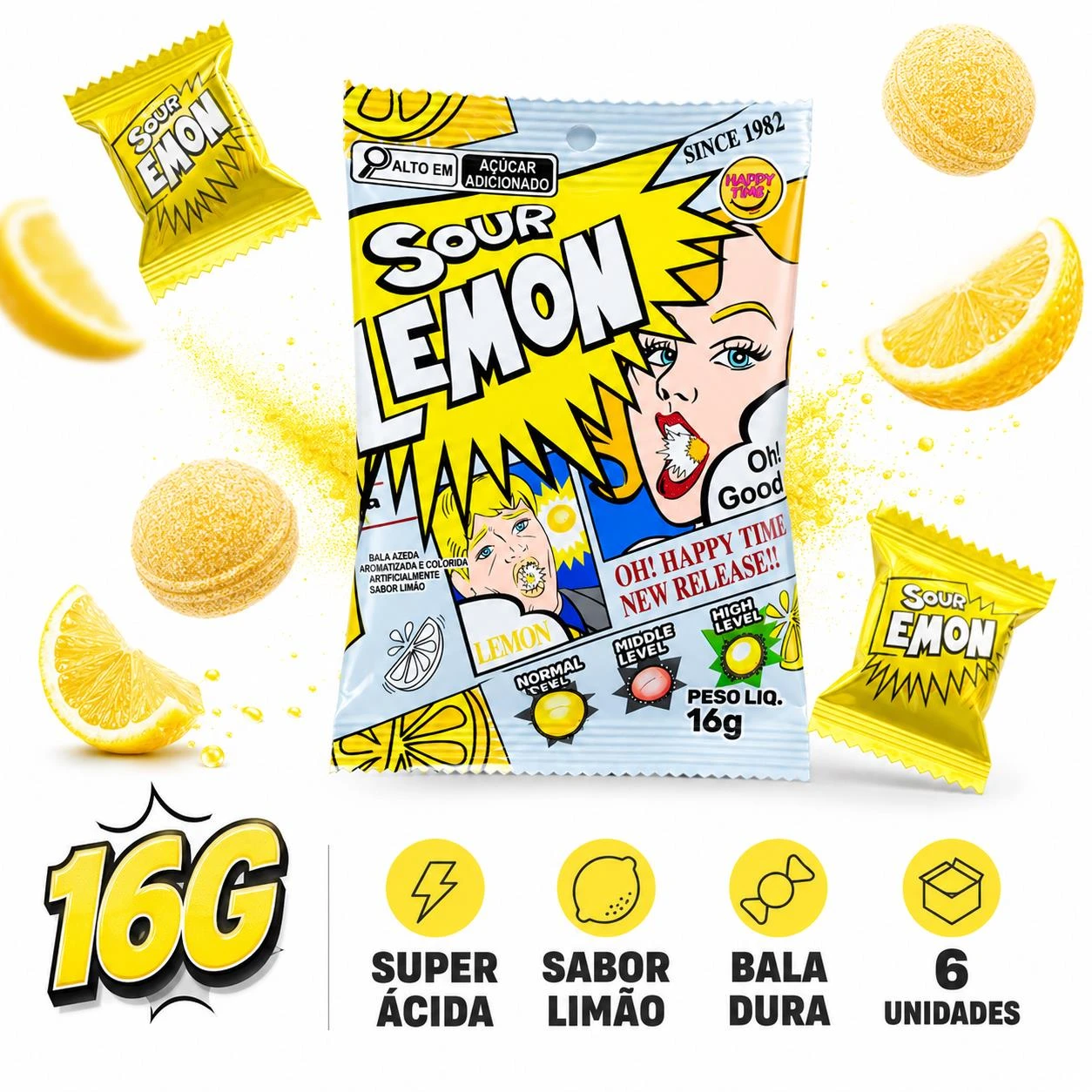 BALA SOUR LEMON LIMAO SUPER ACIDA 16G CHINA