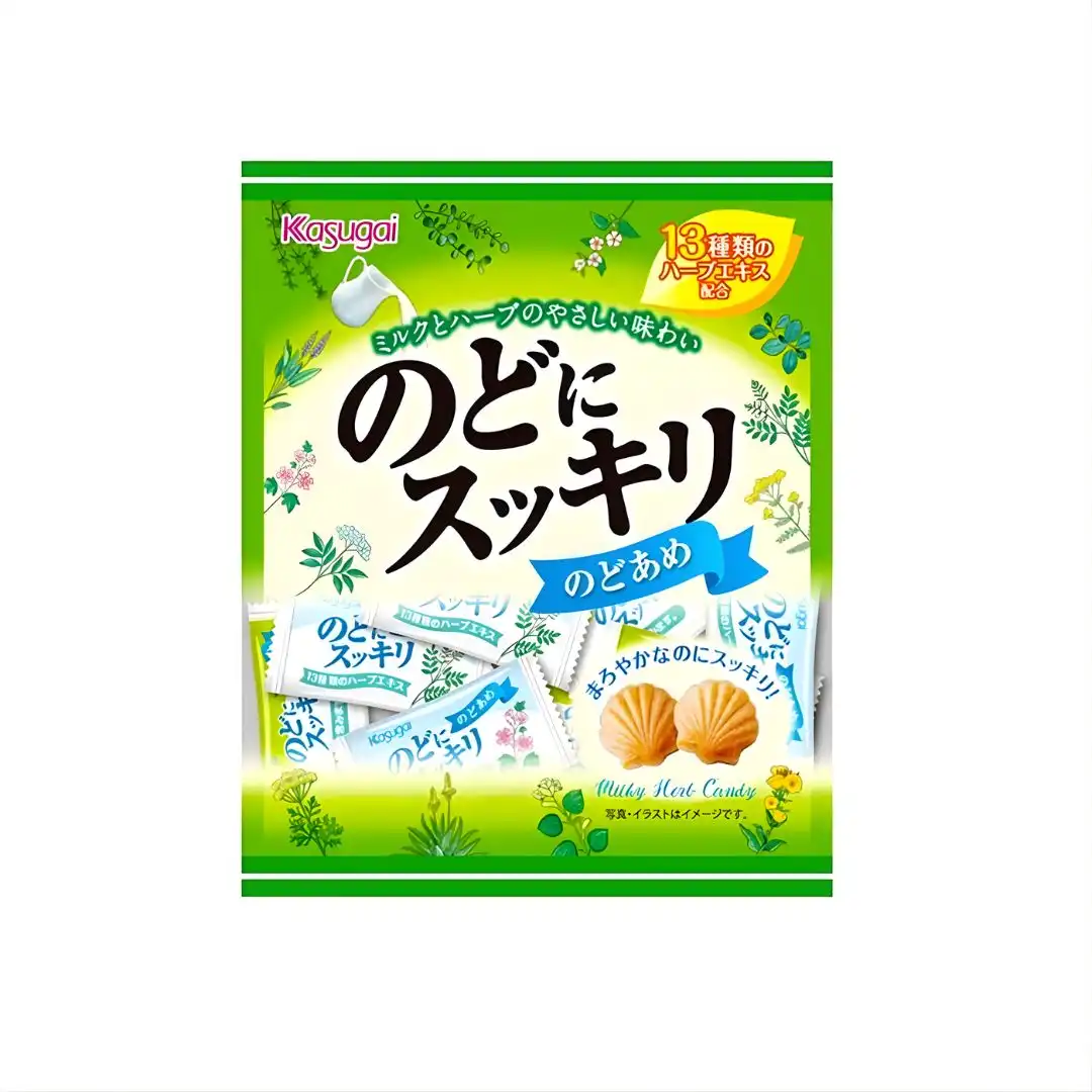 BALA KASUGAI NODO NI SUKKIRI LEITE E ERVAS 50G JAPAO