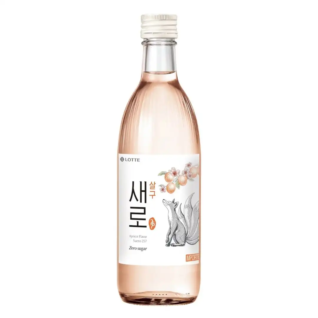 DESTILADO SOJU SAERO LOTTE APRICOT DAMASCO ZERO 375ML COREIA