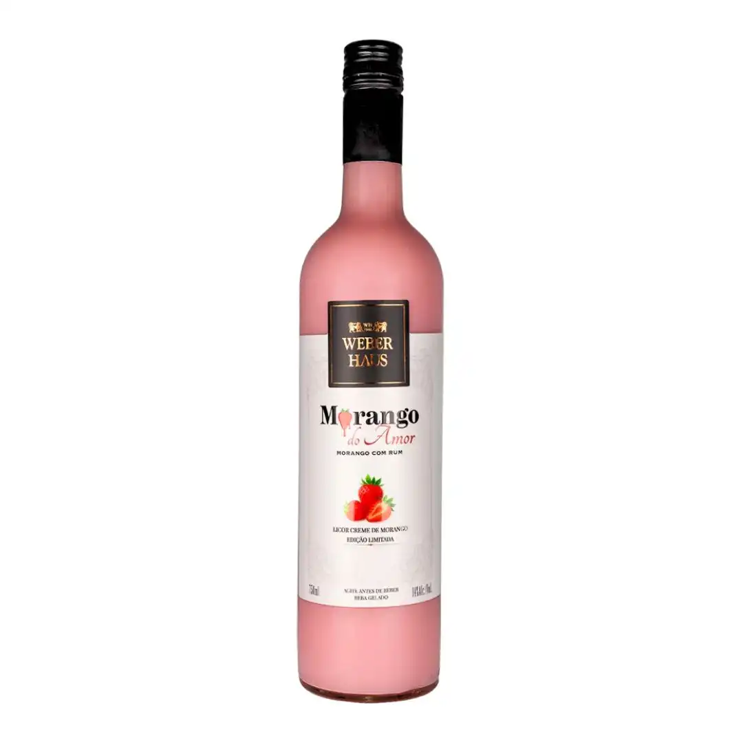 LICOR WEBER HAUS MORANGO DO AMOR COM RUM 750ML