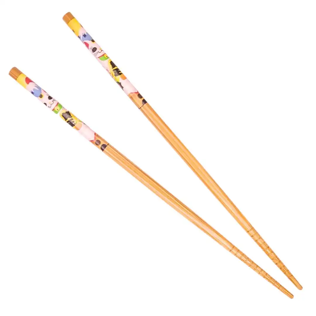 HASHI BAMBU SEKI DECORADO 22CM 1 PAR CHINA