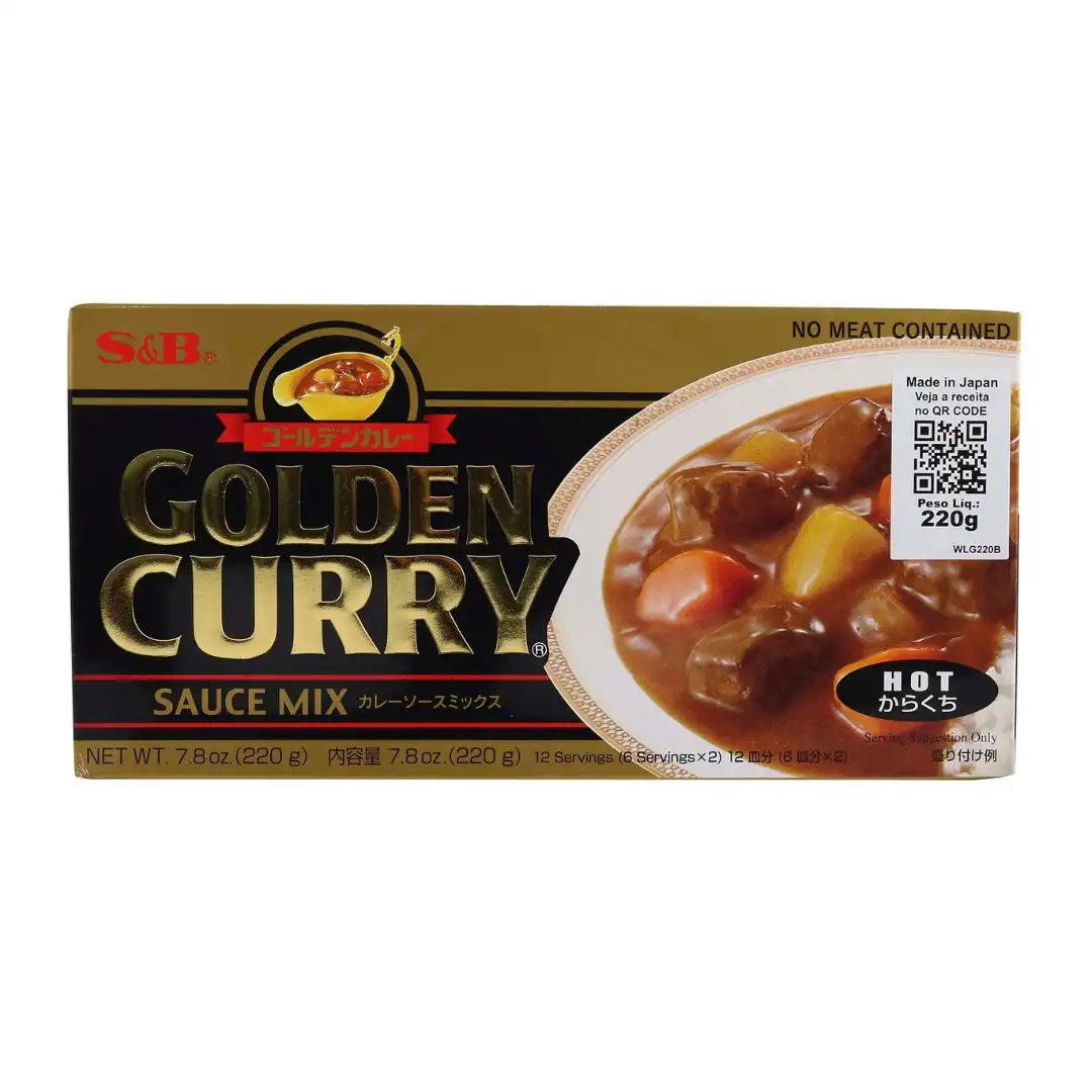 CURRY TABLETE GOLDEN CURRY S&B KARAKUCHI FORTE 220G JAPAO