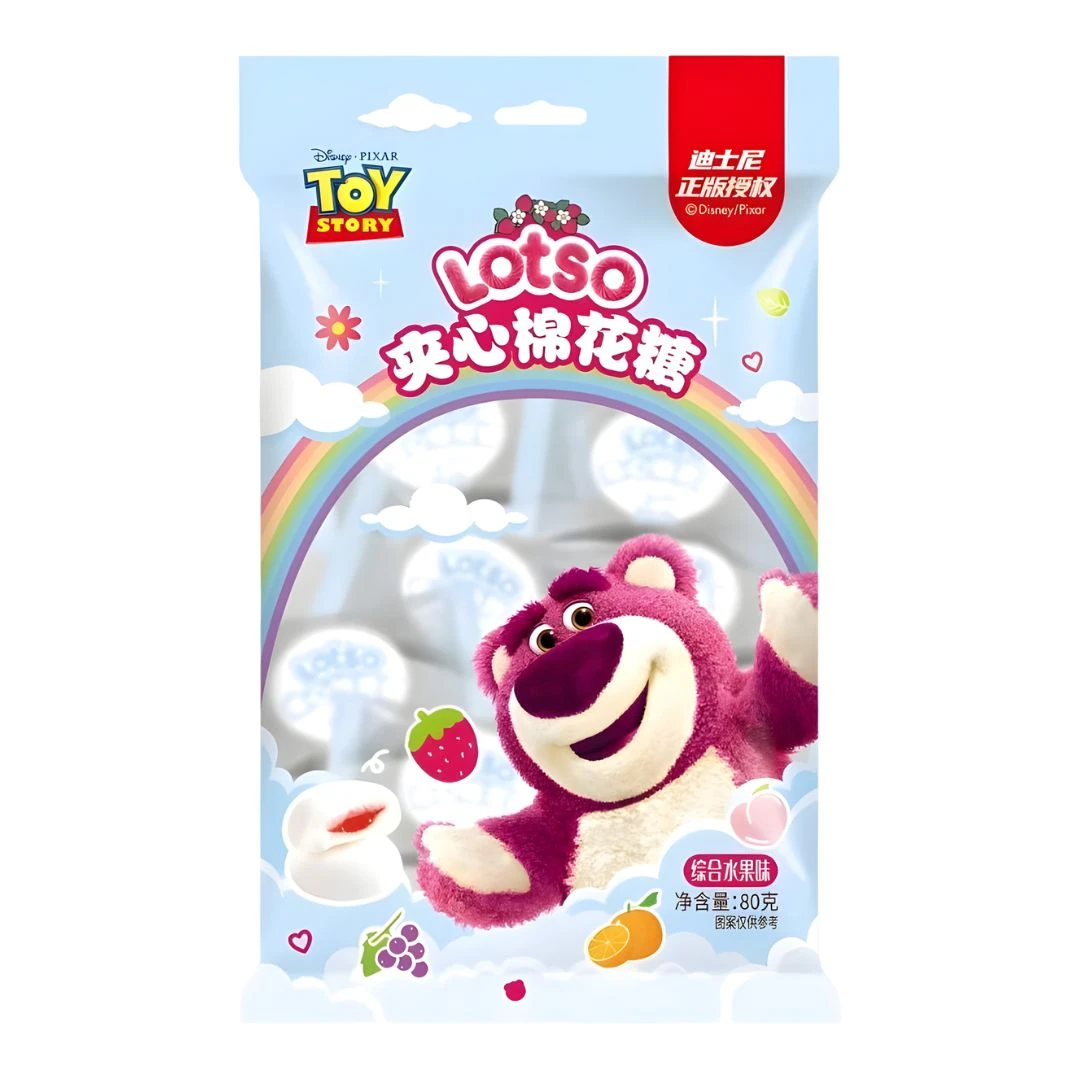 MARSHMALLOW RECHEADO LOTSO FRUTAS SORTIDAS 80G CHINA