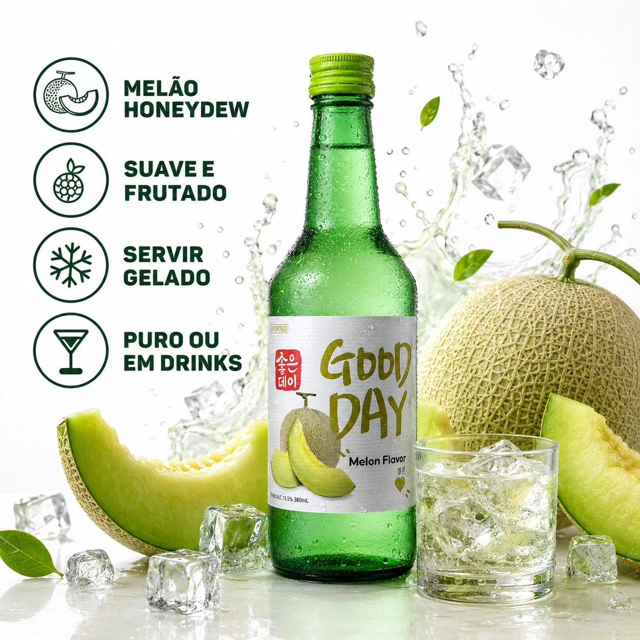 DESTILADO SOJU GOOD DAY MELAO 360ML COREIA