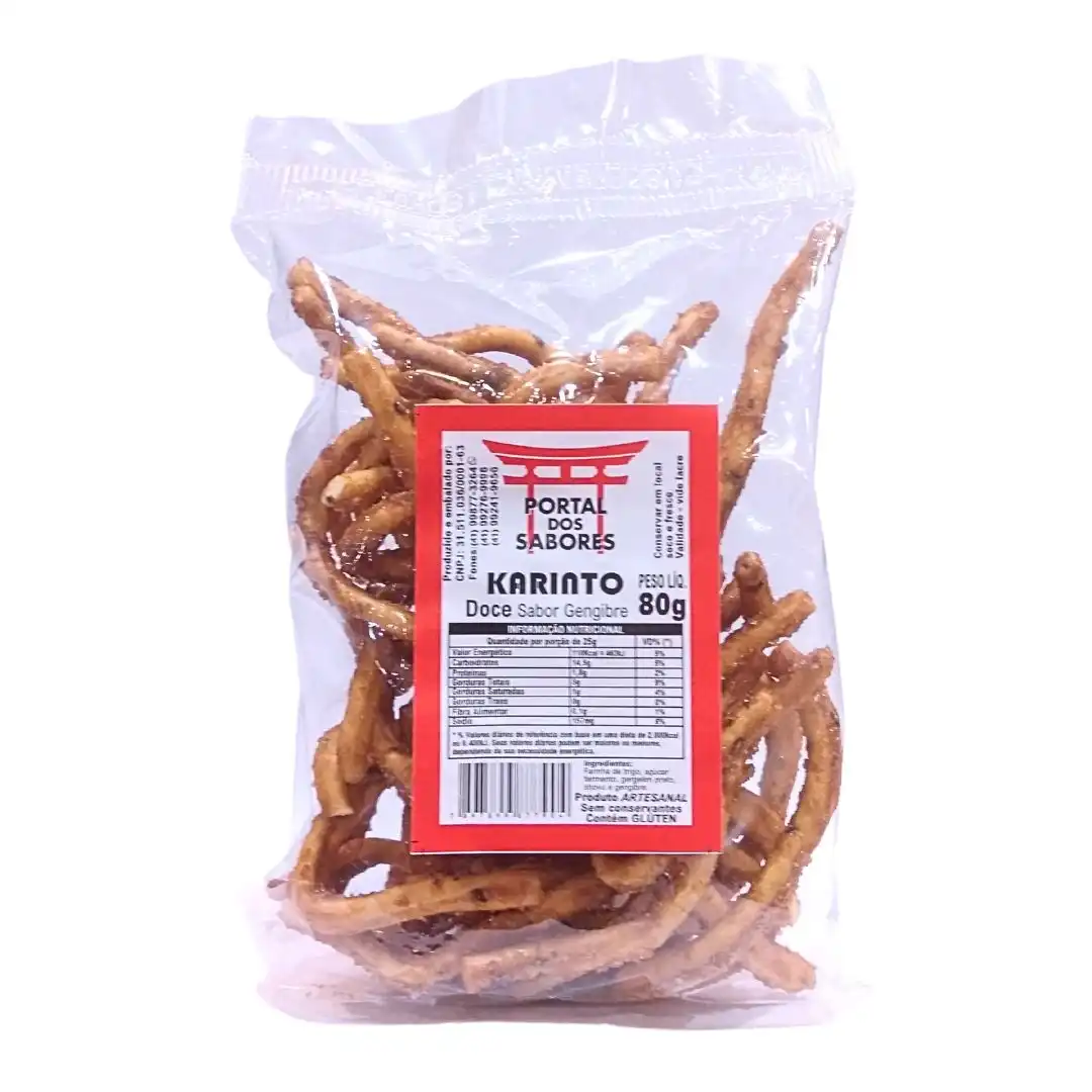 SALGADINHO KARINTO PORTAL DOS SABORES GENGIBRE 80G DOCE