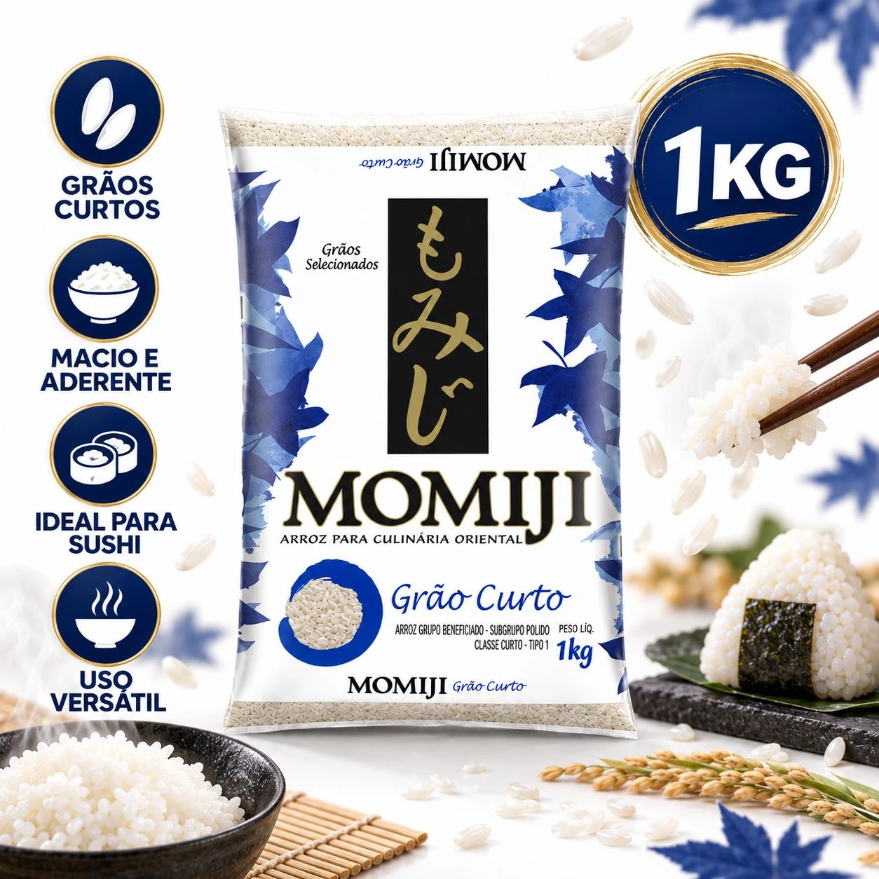 ARROZ ORIENTAL MOMIJI GRAO CURTO 1KG