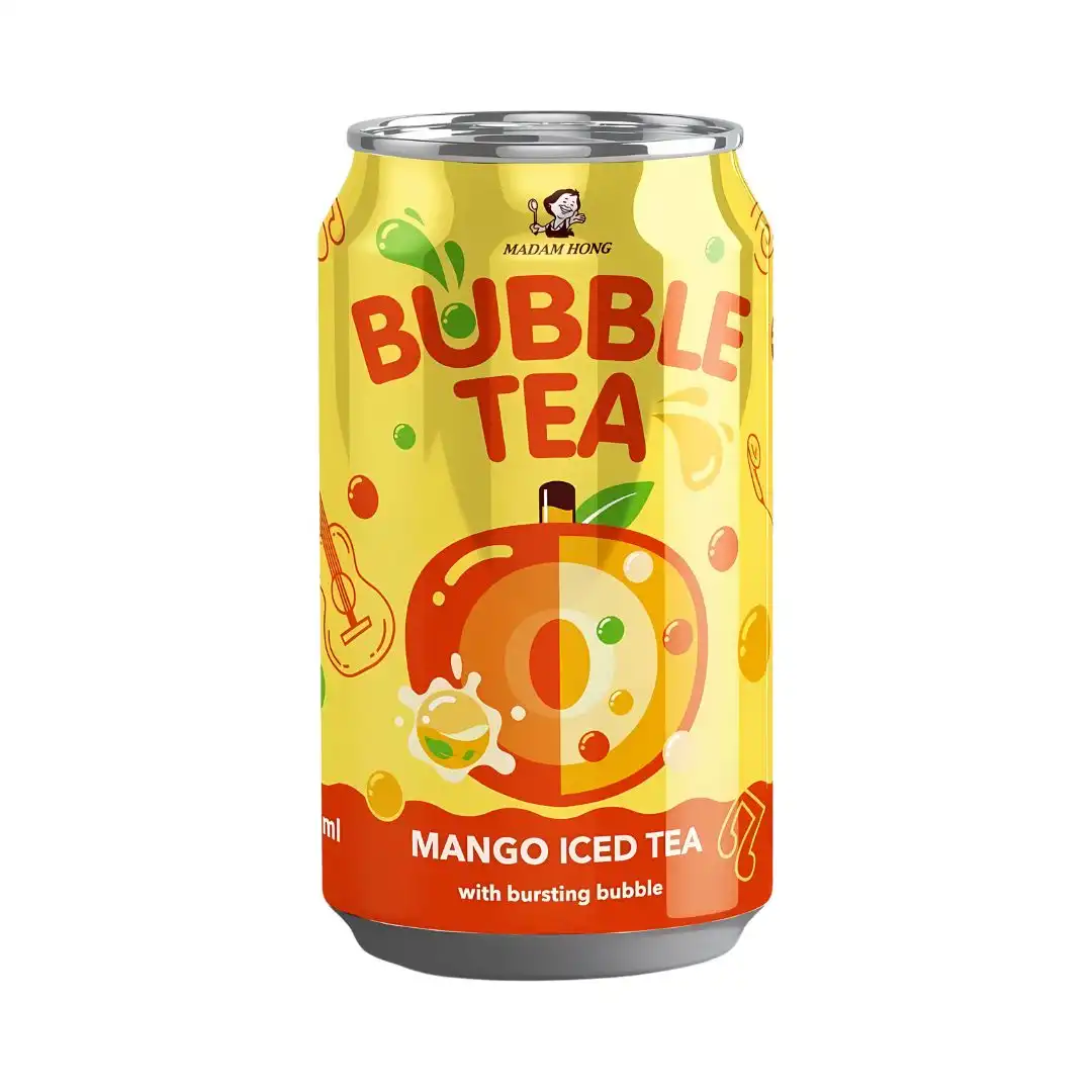 BEBIDA BUBBLE TEA MANGA COM BOLHAS EXPLOSIVAS 320ML TAIWAN