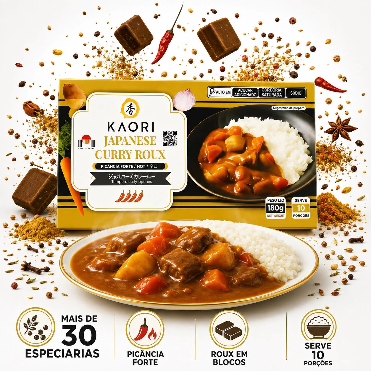 CURRY ROUX KAORI KARAKUCHI PICANCIA FORTE 180G JAPAO VENC. 24/09/2026