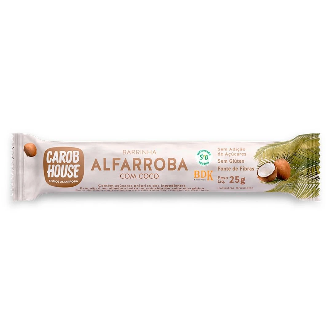 ALFARROBA CAROB HOUSE COCO 25G SEM ACUCAR