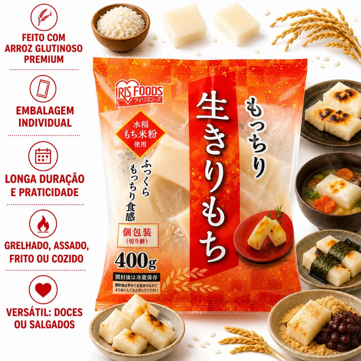KIRIMOTI NAMA IRIS FOOD MOTI SECO 400G 8UN JAPAO