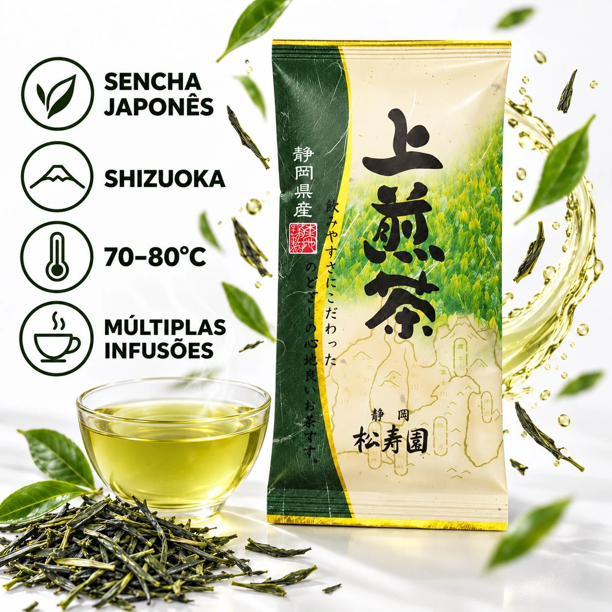 CHA VERDE SENCHA SHOJYU EN JYO MARUKA 100G JAPAO