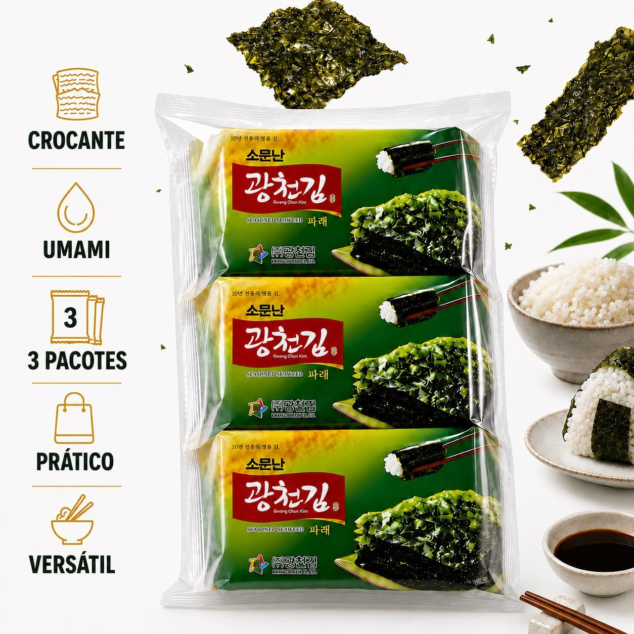SNACK ALGA NORI AJINORI KWANG PAREKIM 15GR 3UN COREIA