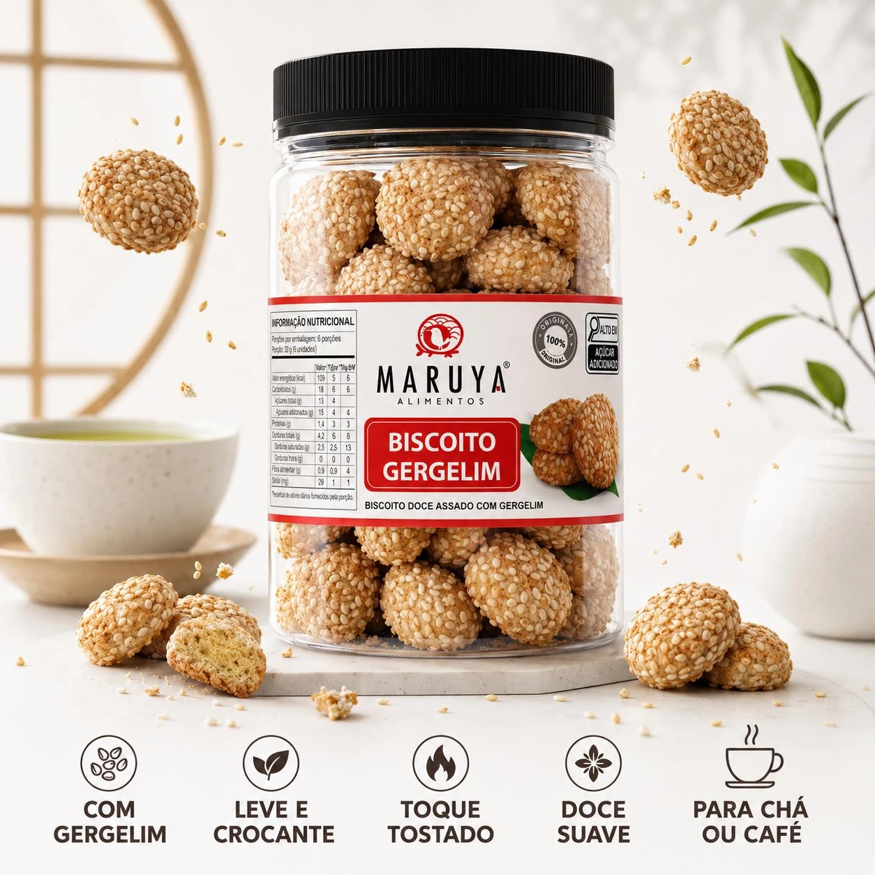 BISCOITO DOCE MARUYA GERGELIM POTE 200G