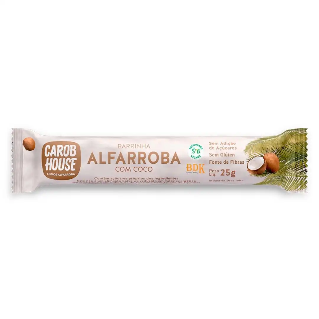ALFARROBA CAROB HOUSE COCO 25G SEM ACUCAR