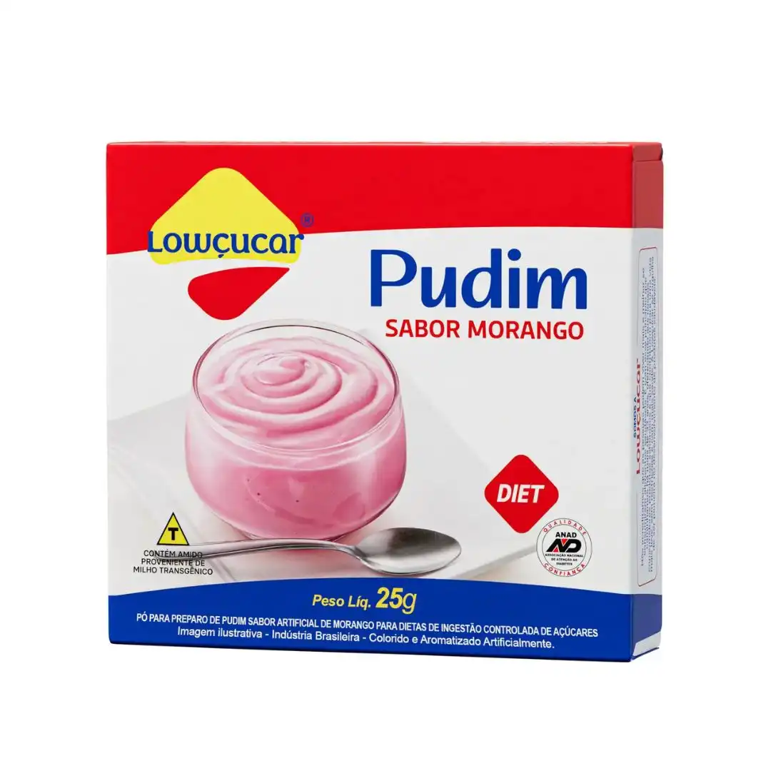 PUDIM PO LOWCUCAR MORANGO 25G ZERO ACUCAR