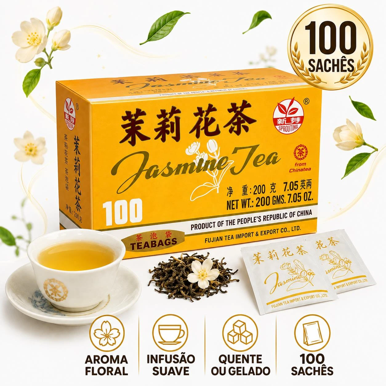 CHA JASMINE TEA FUJIAN 100ENV 200G CHINA