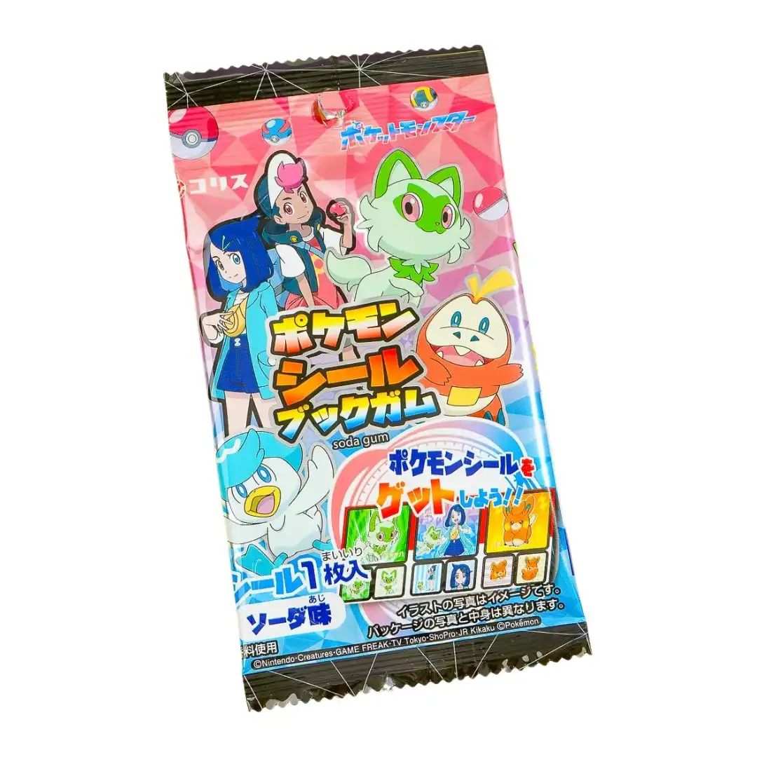 GOMA DE MASCAR CORIS POKEMON GUM SODA COM FIGURINHA 3,5G JAP
