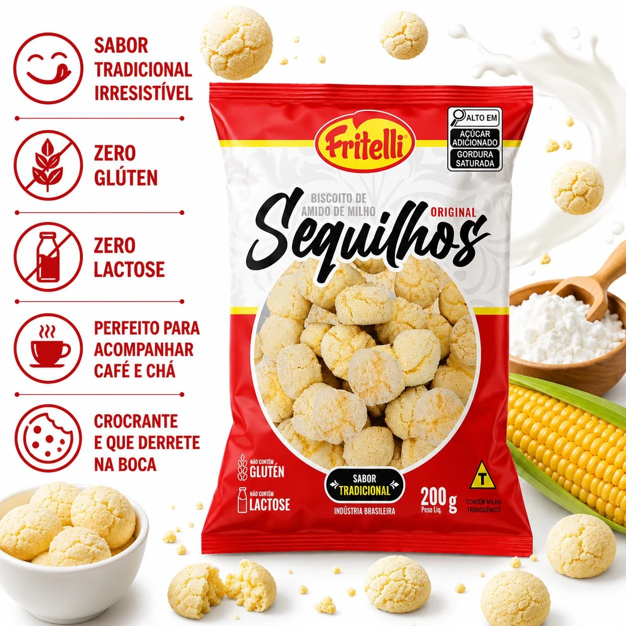SEQUILHO FRITELLI ORIGINAL 200G ZERO GLUTEN ZERO LACTOSE