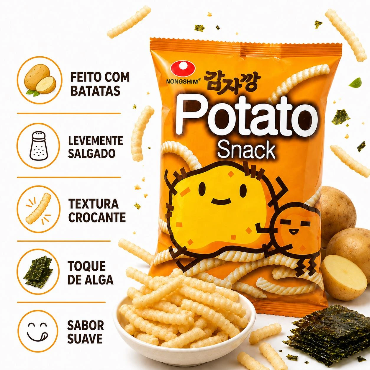 SALGADINHO NONGSHIM POTATO SNACK 55G COREIA