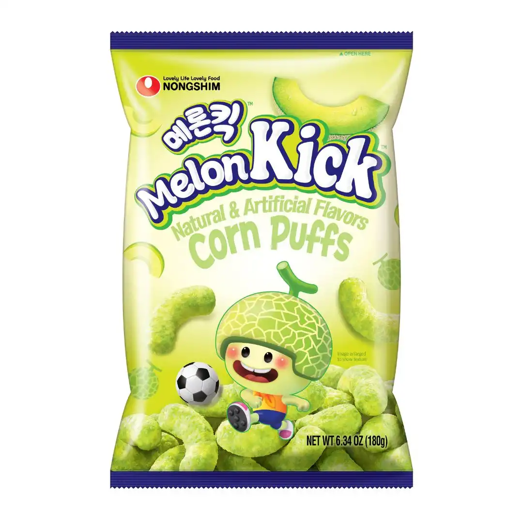SALGADINHO NONGSHIM MELON KICK CORN PUFFS MELAO 45G COREIA