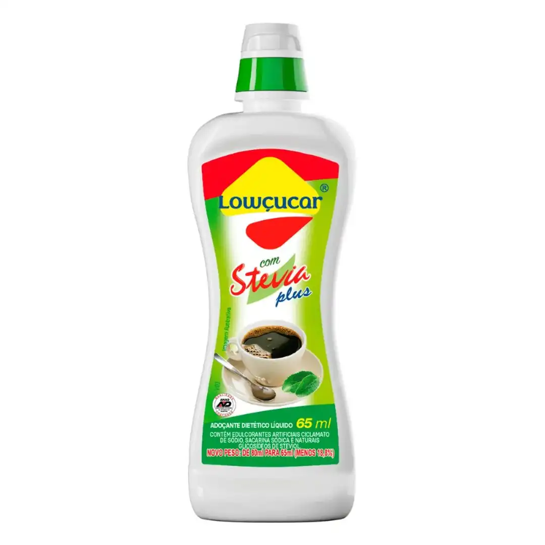 ADOCANTE LOWCUCAR PLUS COM STEVIA 80ML