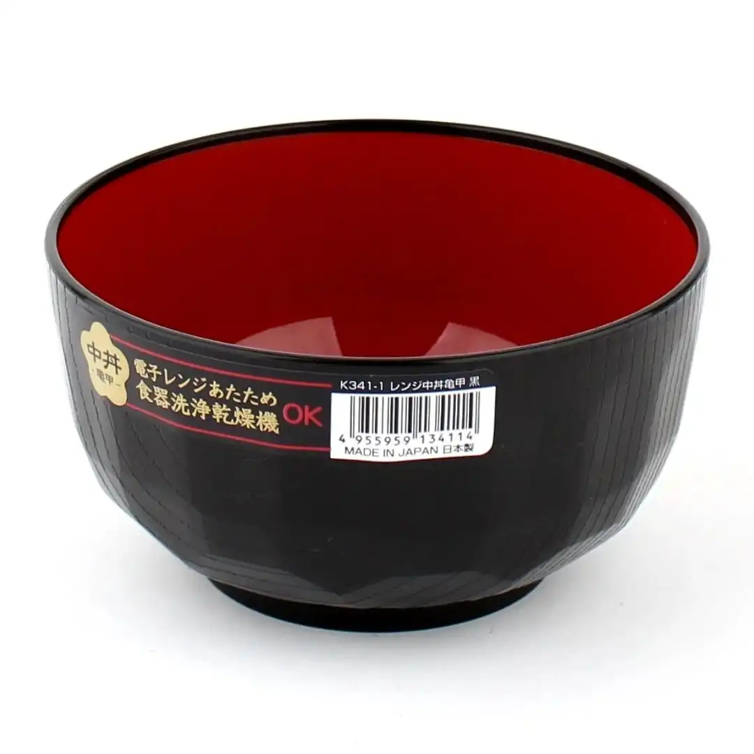 TIGELA CHAWAN DONBURI NAKAYA PLASTICO PRETO 13.8CM K341-1 JAPAO
