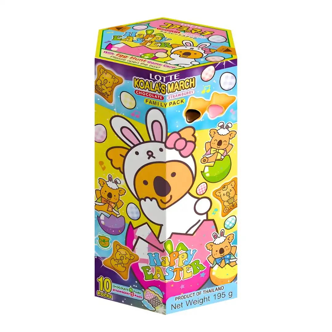 BISCOITO KOALA LOTTE PASCOA CHOCO-MOR FAMILIA 195G TAILANDIA