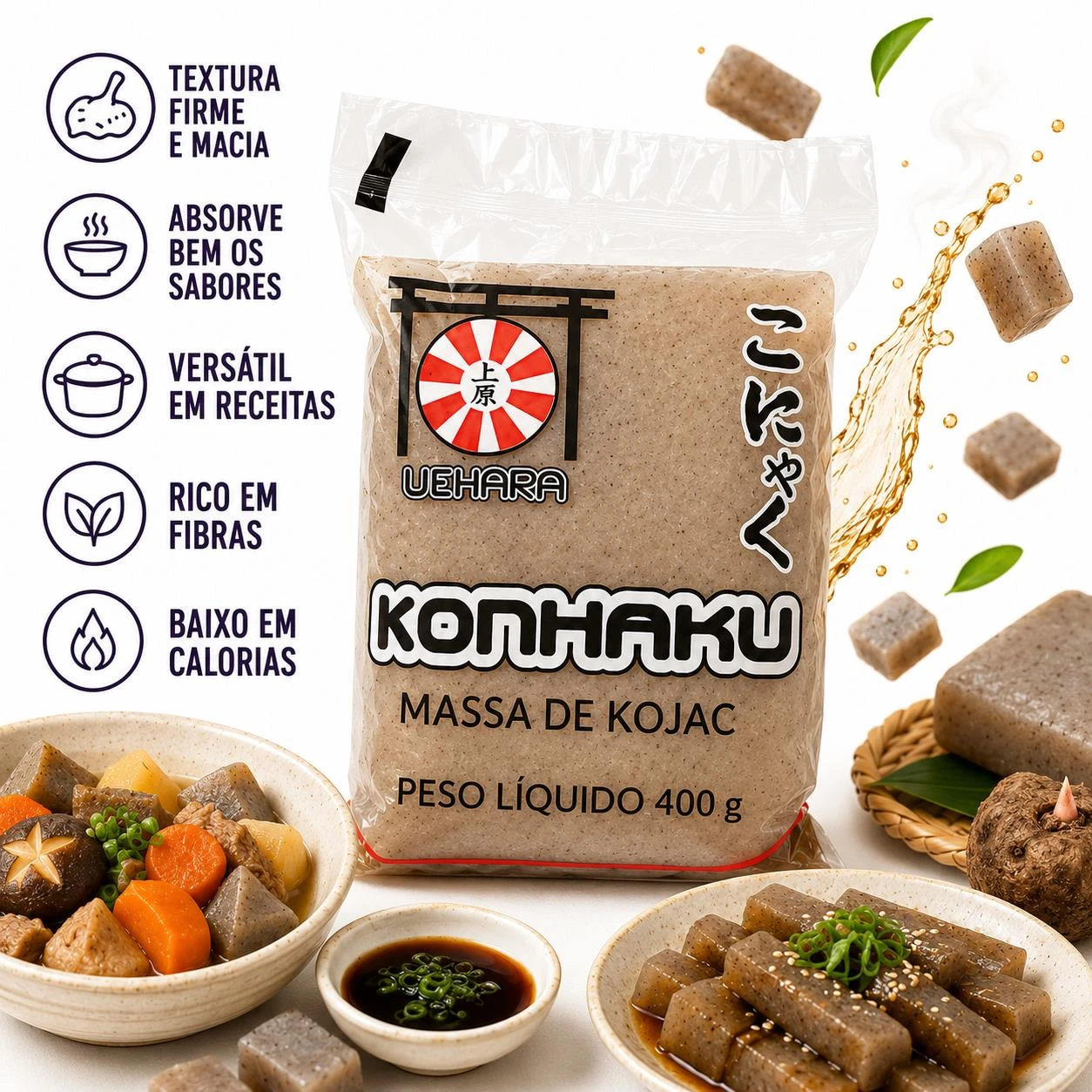 KONHAKU UEHARA MASSA DE KOJAC BLOCO 400G