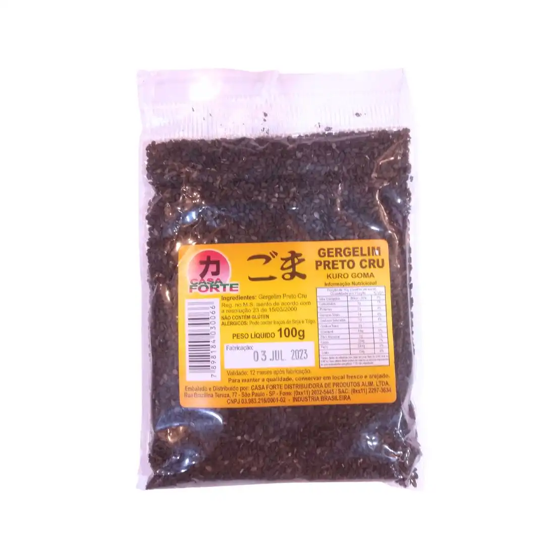 GERGELIM CASA FORTE PRETO CRU 100G