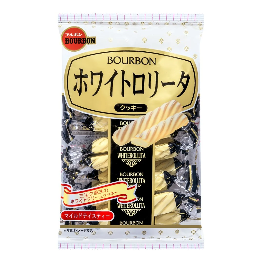BISCOITO CHOCOLATE BRANCO BOURBON WHITEROLLITA 98G JAPAO