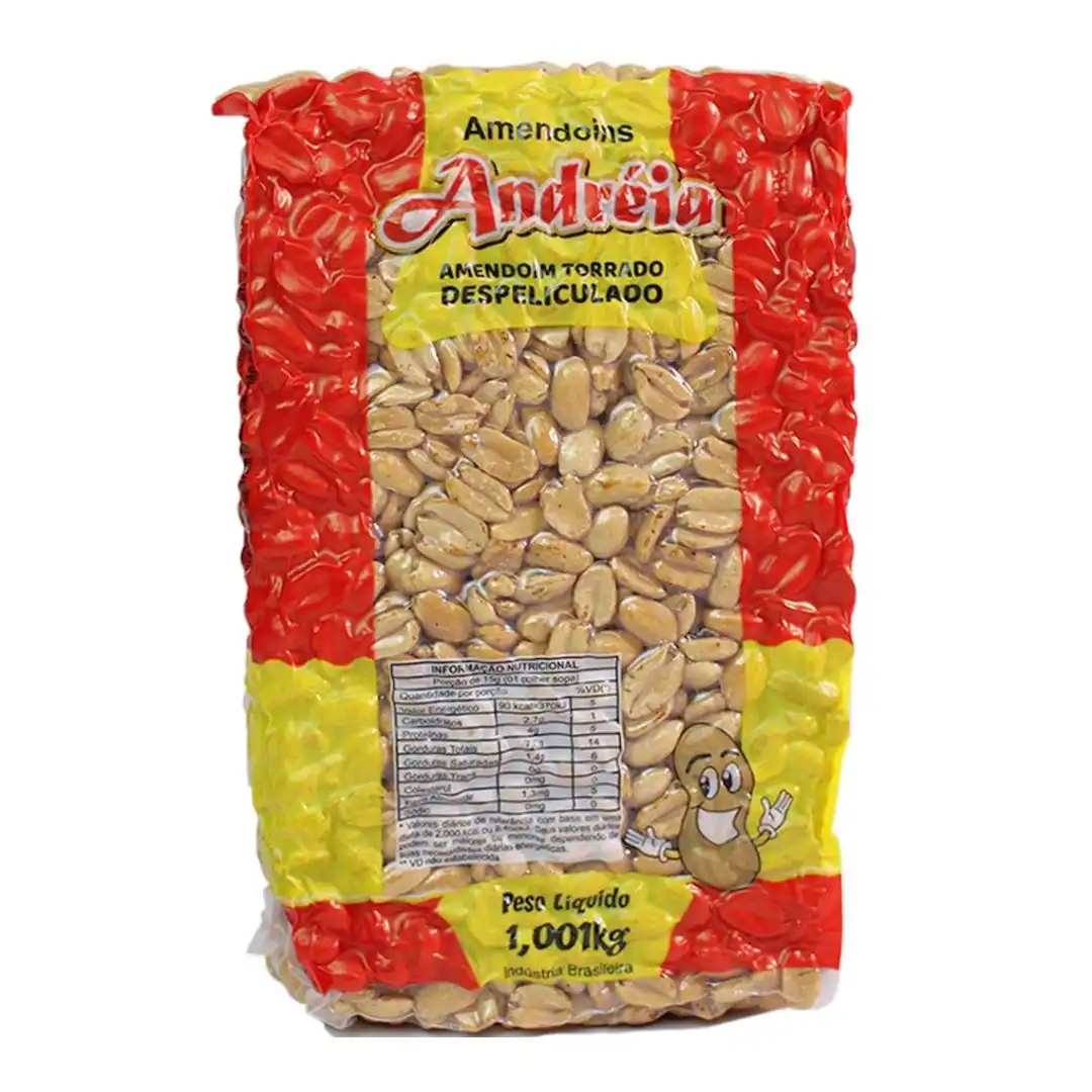 AMENDOIM TORRADO DESPELICULADO ANDREIA 1KG