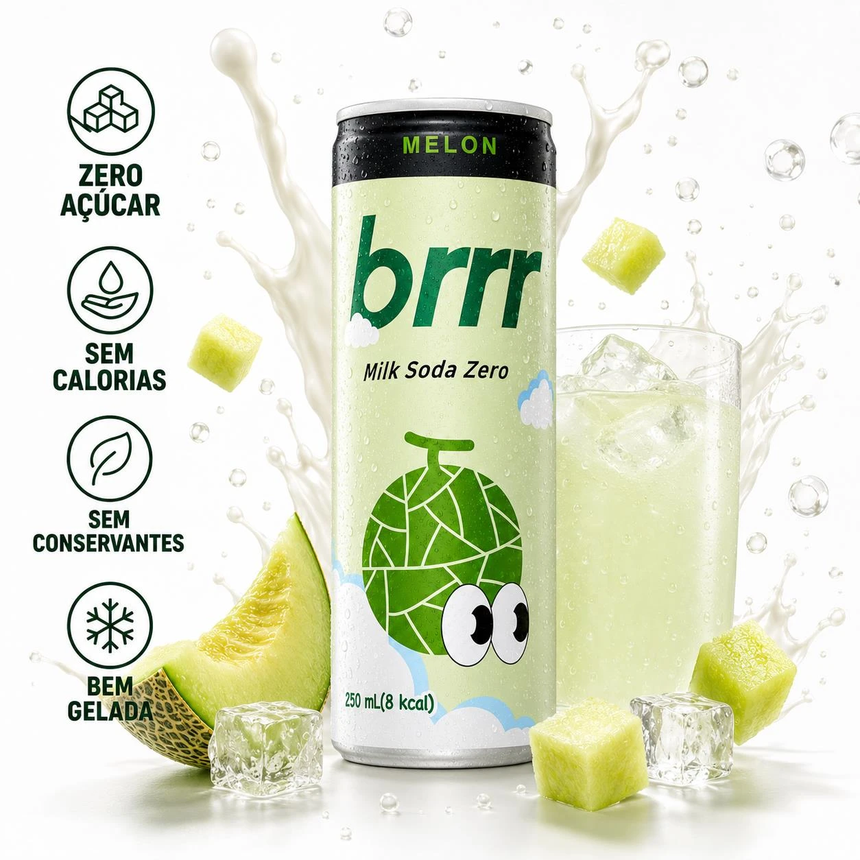 BEBIDA BRRR MILK SODA ZERO MELAO 250ML COREIA